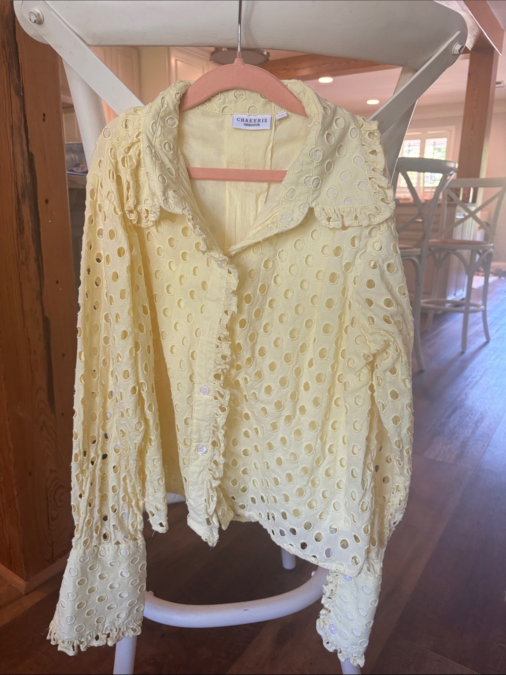 Chakre's Yellow Eyelet Button-Up Shirt